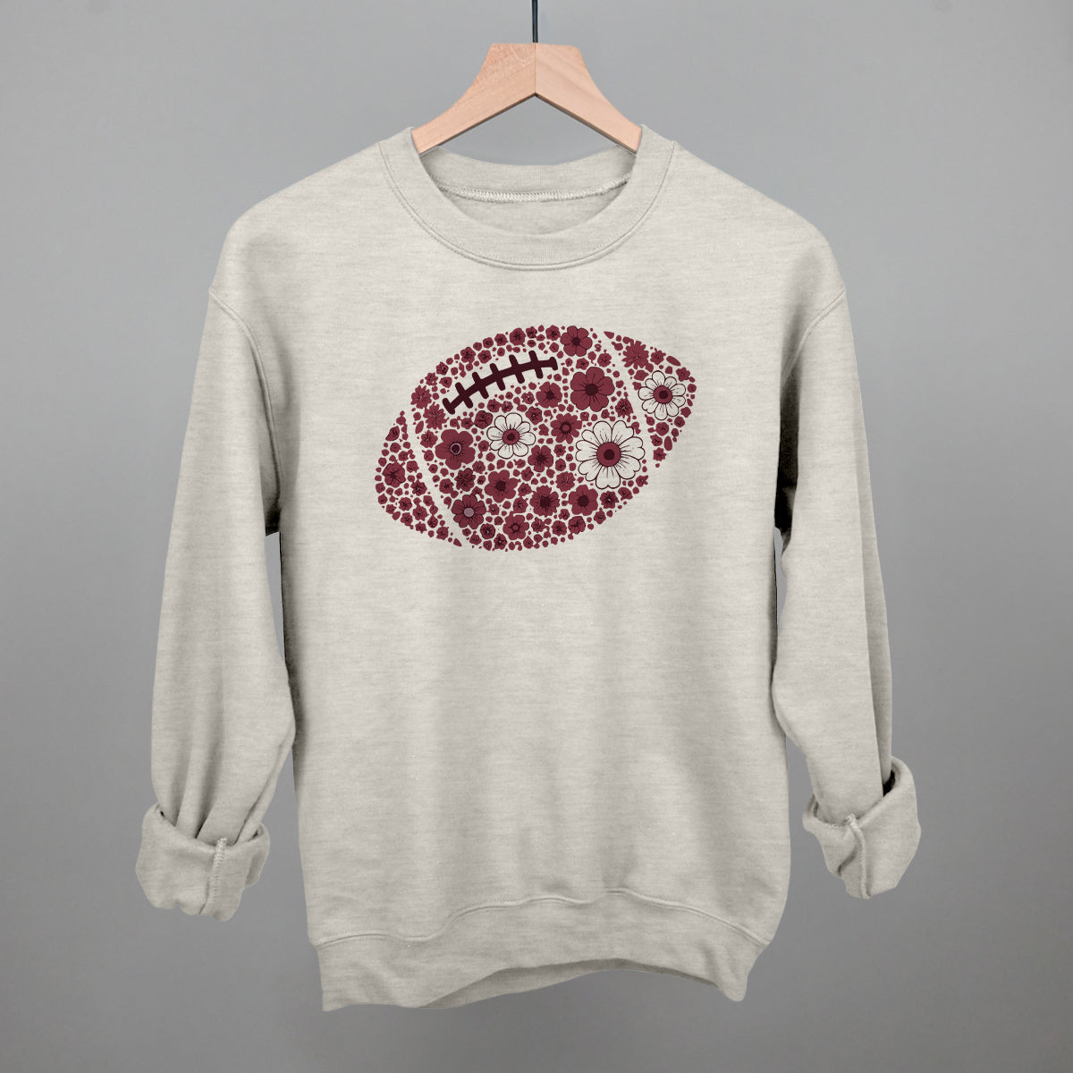 Floral Football Maroon