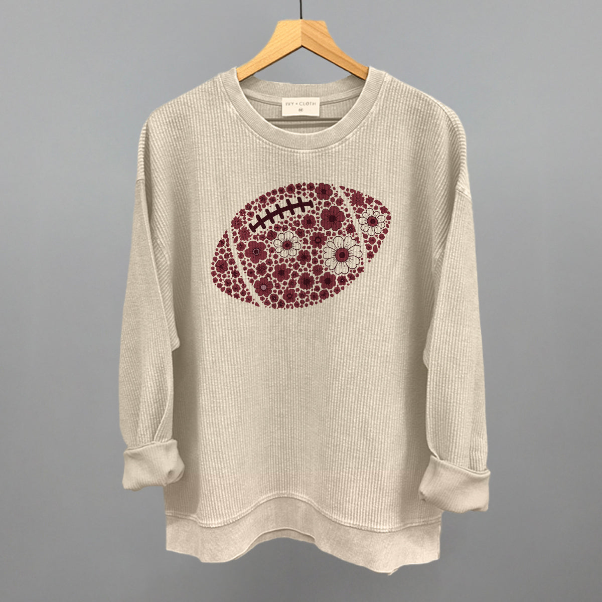 Floral Football Maroon