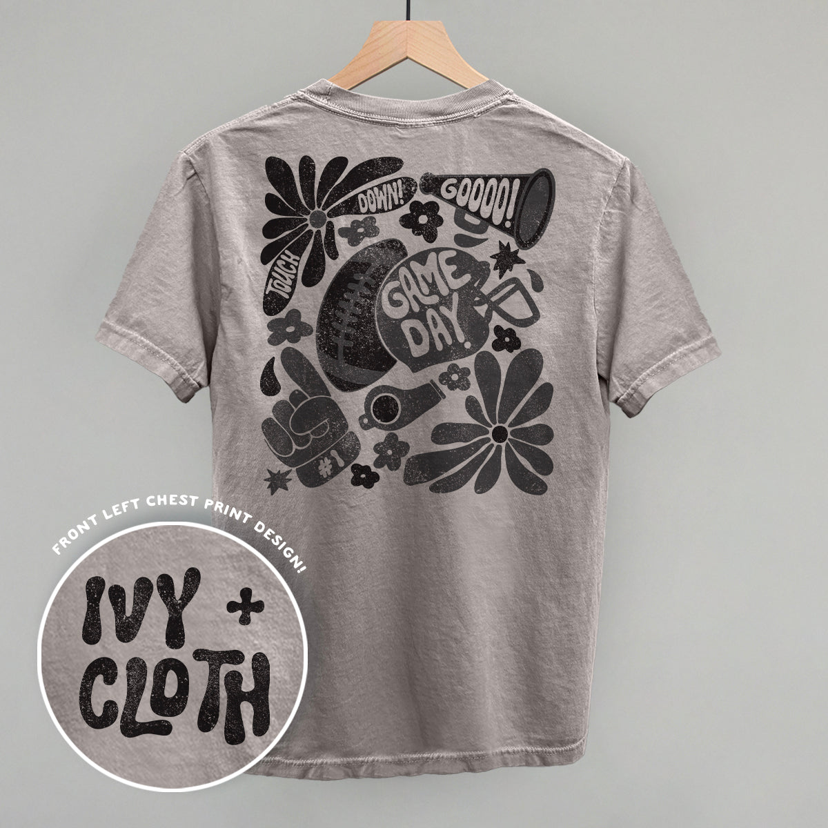 Floral Game Day Black (Back Print)