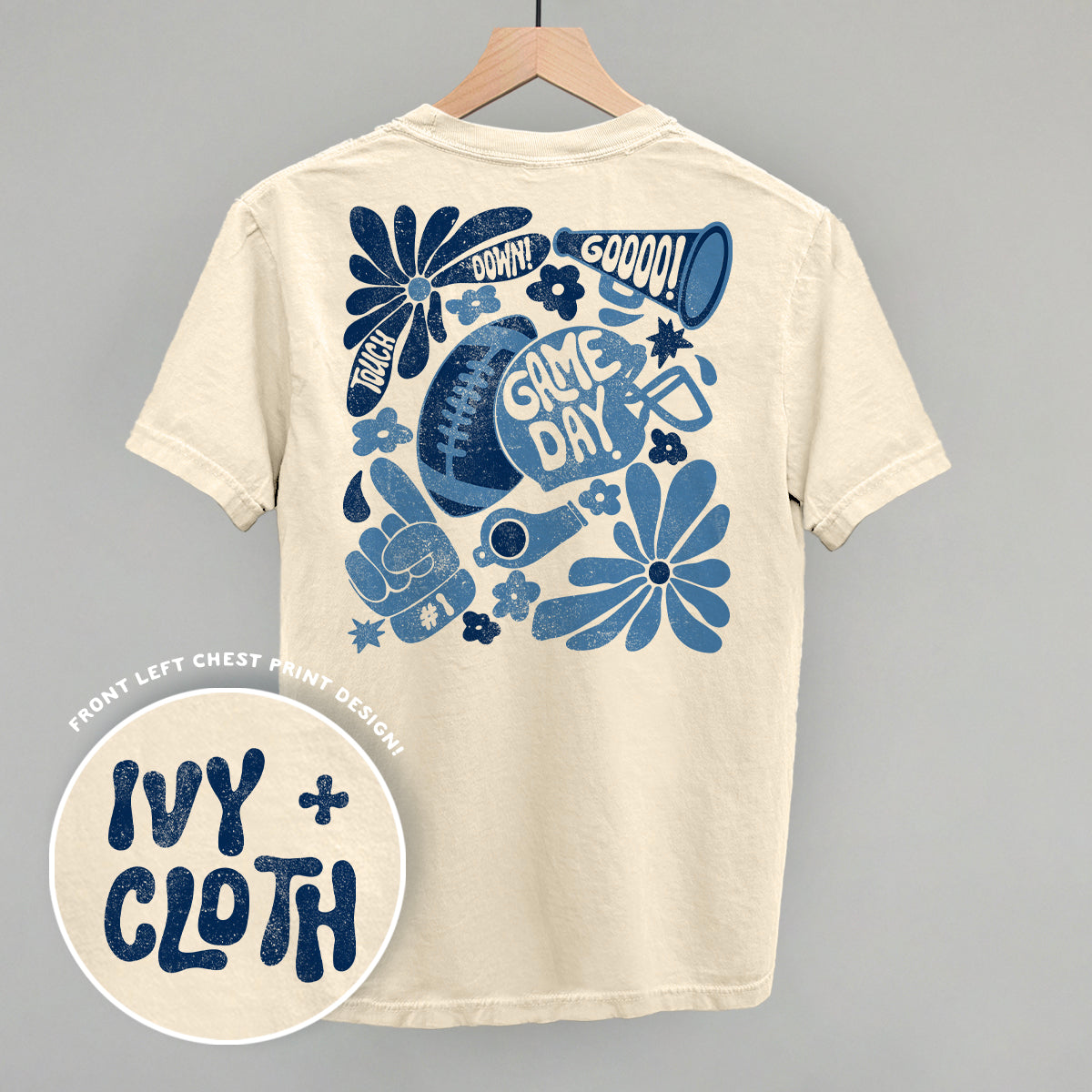 Floral Game Day Blue (Back Print)