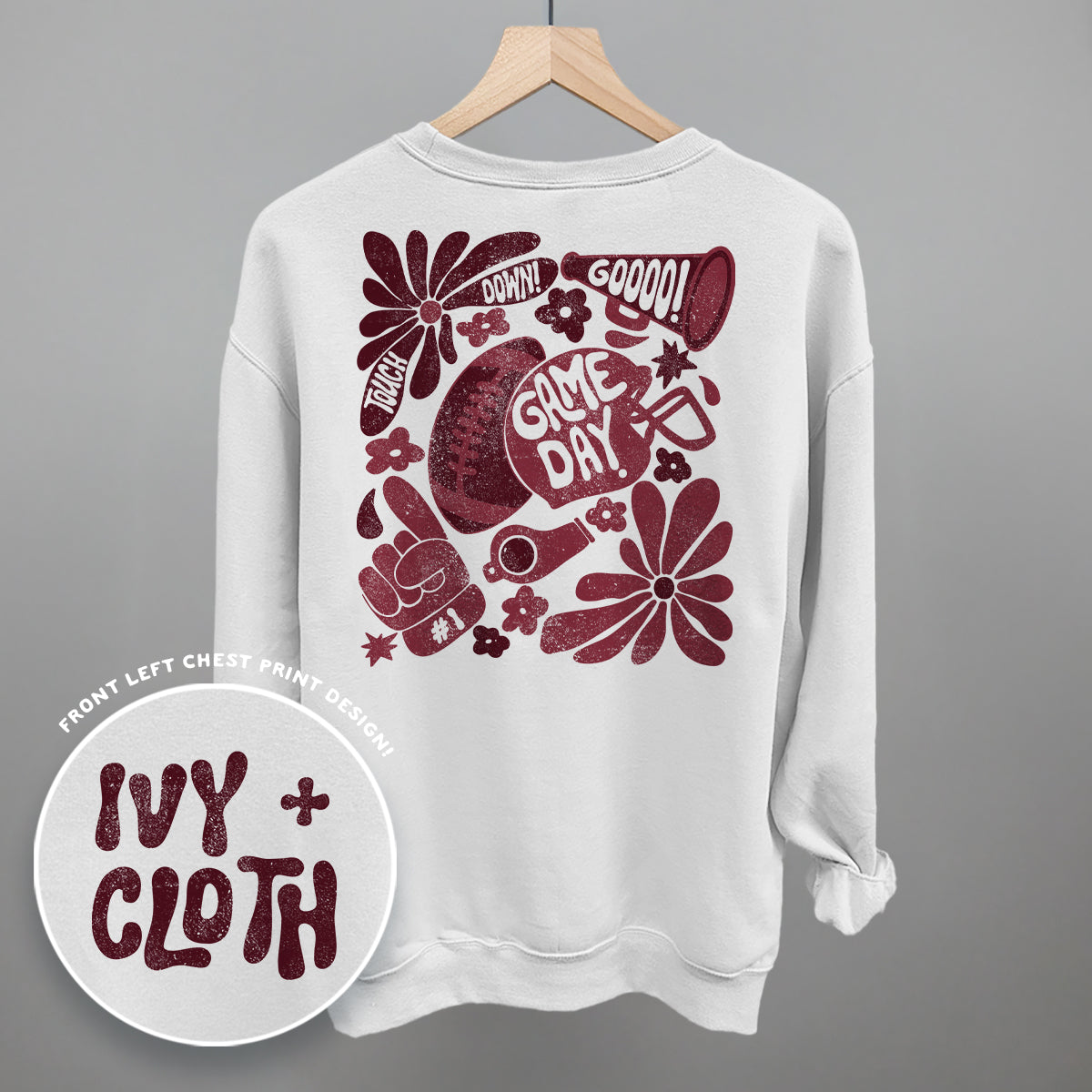 Floral Game Day Maroon (Back Print)